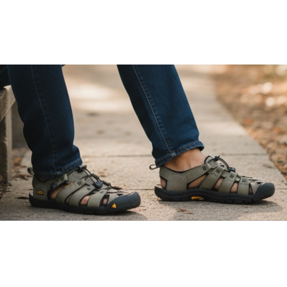 Keen Newport H2 Water Hiking Sandals Mens Size 11.5 Beige Adventure Trail Shoes